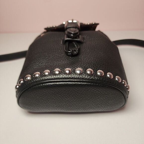 NWT Coach CM041 Amelia Backpack Rivets Leather Convertible Black - Picture 6 of 7